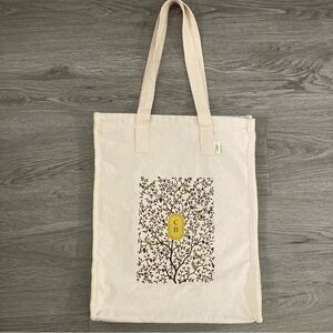 ECO CHOICE CANVAS TOTE BAG WITH CB INITIALS CREAM COLOR